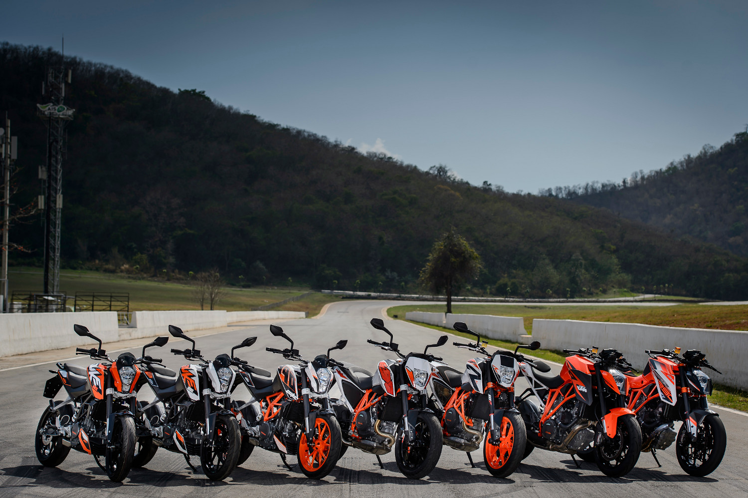 A view of the entire naked lineup from KTM