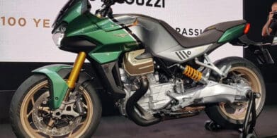 A view of the all-new Moto Guzzi V100 Mandello at 2021 EICMA