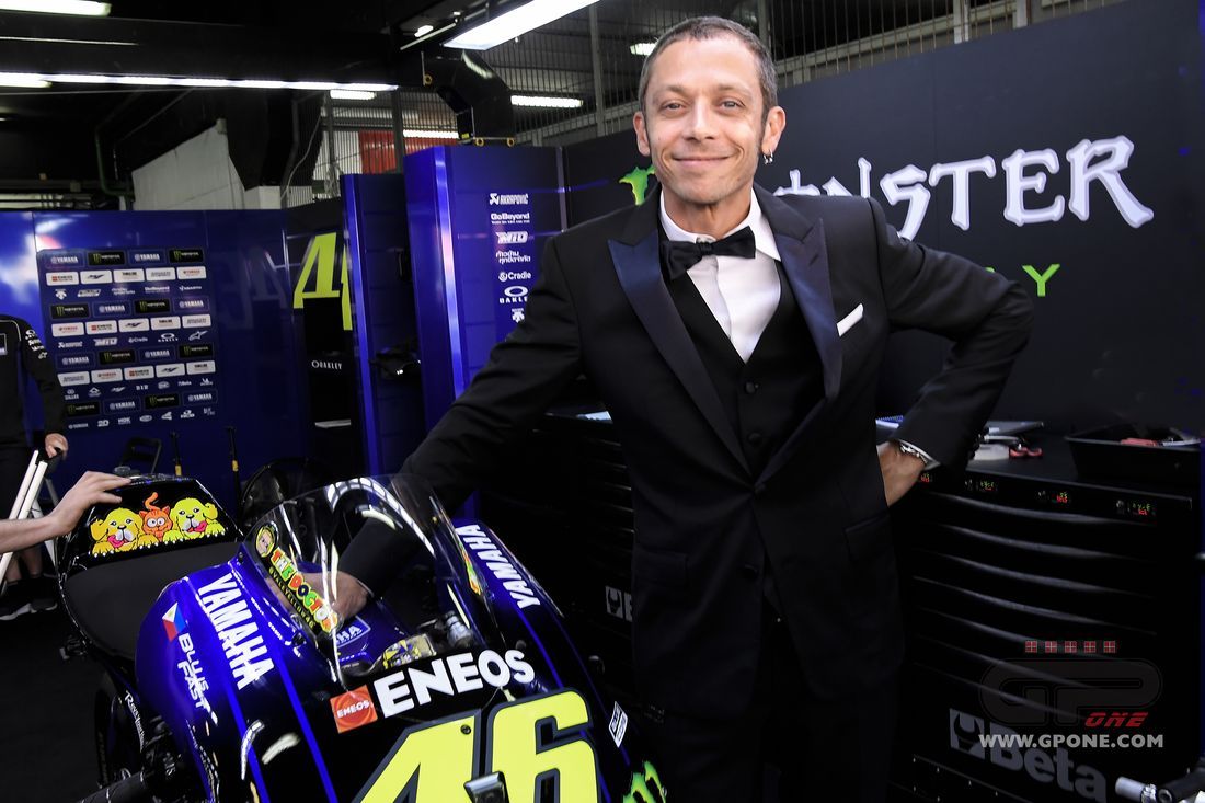 A view of Valentino Rossi as he is inducted into the Hall of Fame