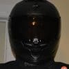 Front view of reviewer wearing the Scorpion EXO-R1 Air Carbon Helmet