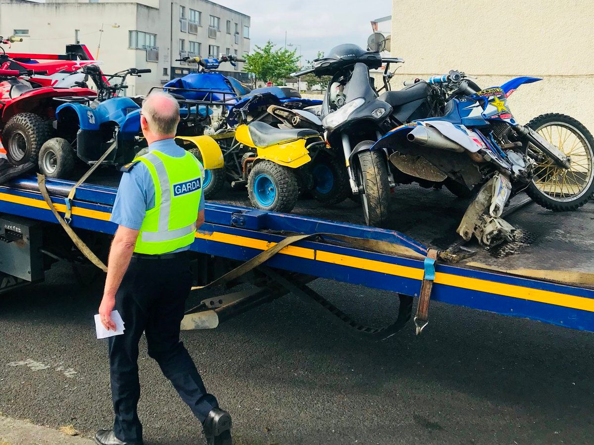 A view of the Dublin force out grabbing bikes that have been used for no good