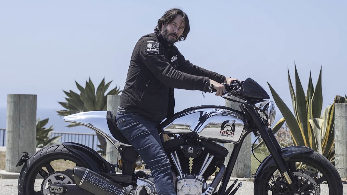 Keanu Reeves with his vehicles
