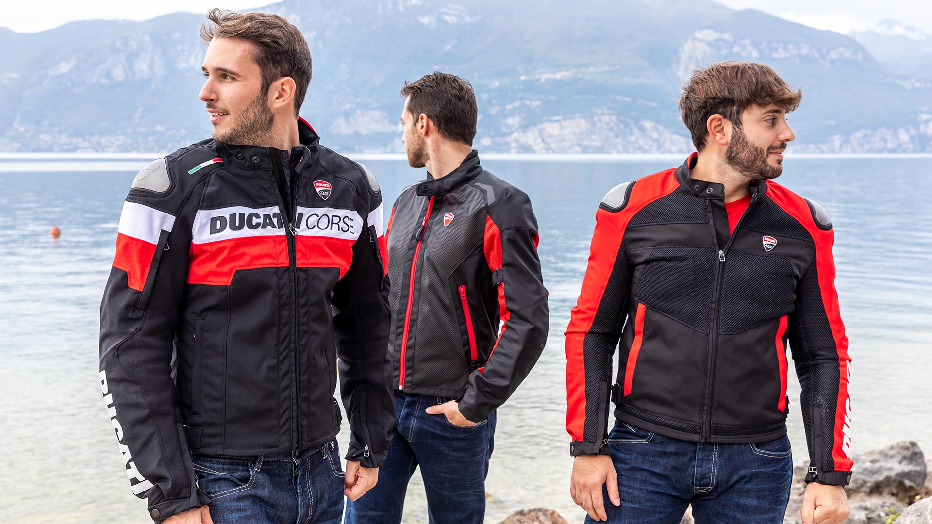 A view of the new 2022 Ducati Apparel line, which features gear designed for Racing, Sporty riding, Touring and Urban Commutes (including a 'lifestyle range')