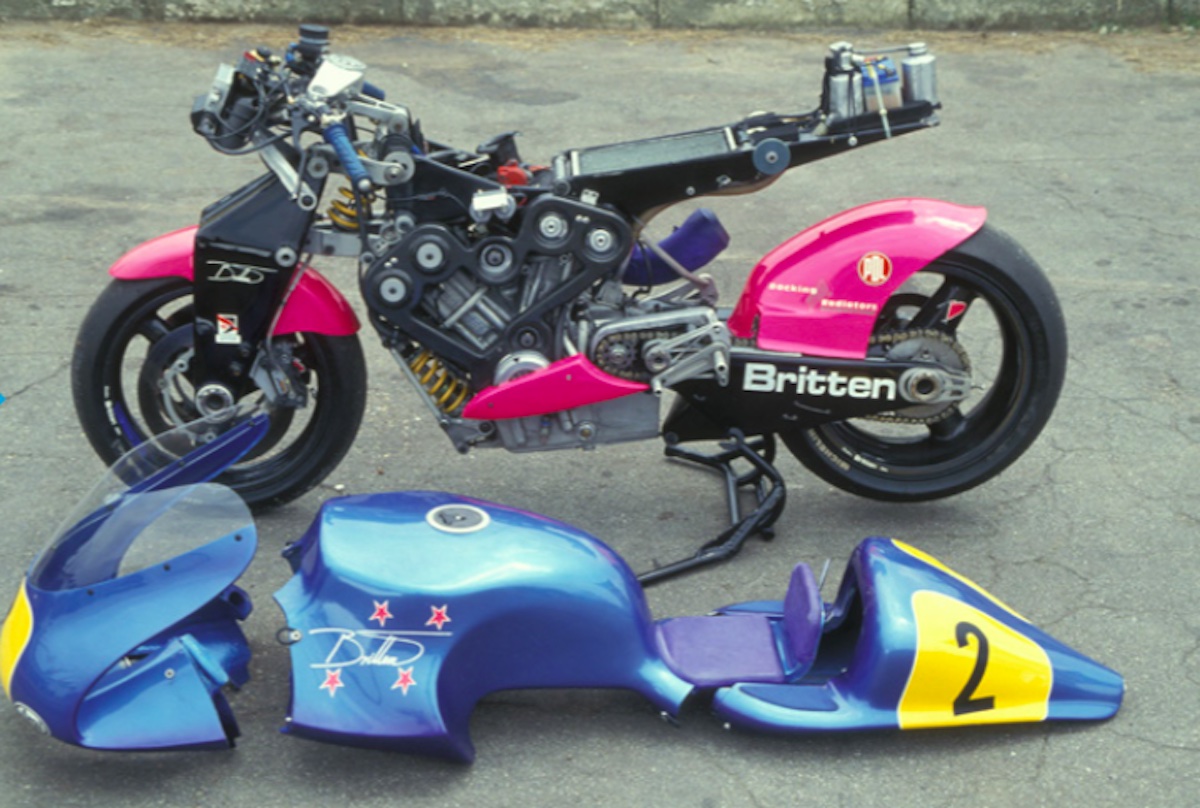A view of the Brittan V1000 - one of the few bikes left out of 10