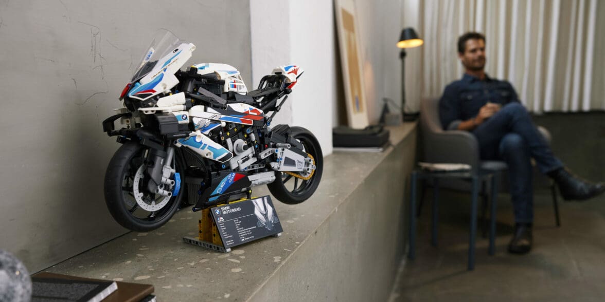 A view of the new LEGO Technic kit for BMW Motorrad's M 1000RR