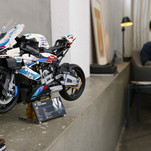 A view of the new LEGO Technic kit for BMW Motorrad's M 1000RR