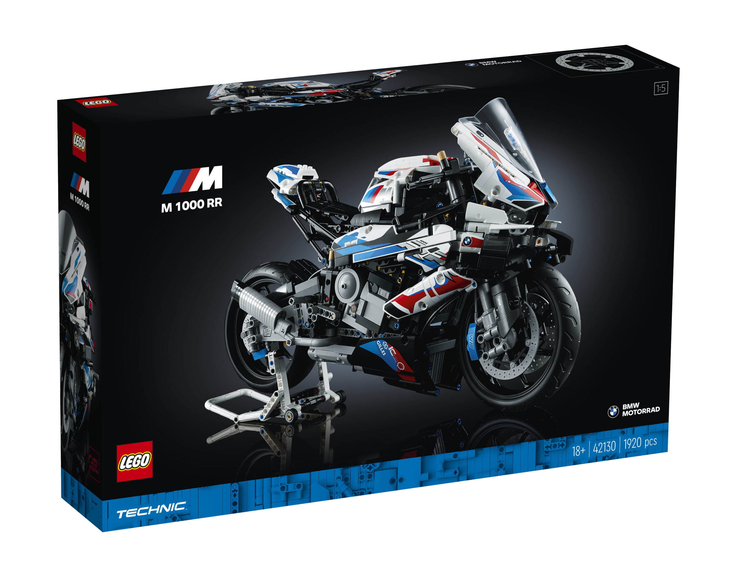 A view of the new LEGO Technic kit for BMW Motorrad's M 1000RR