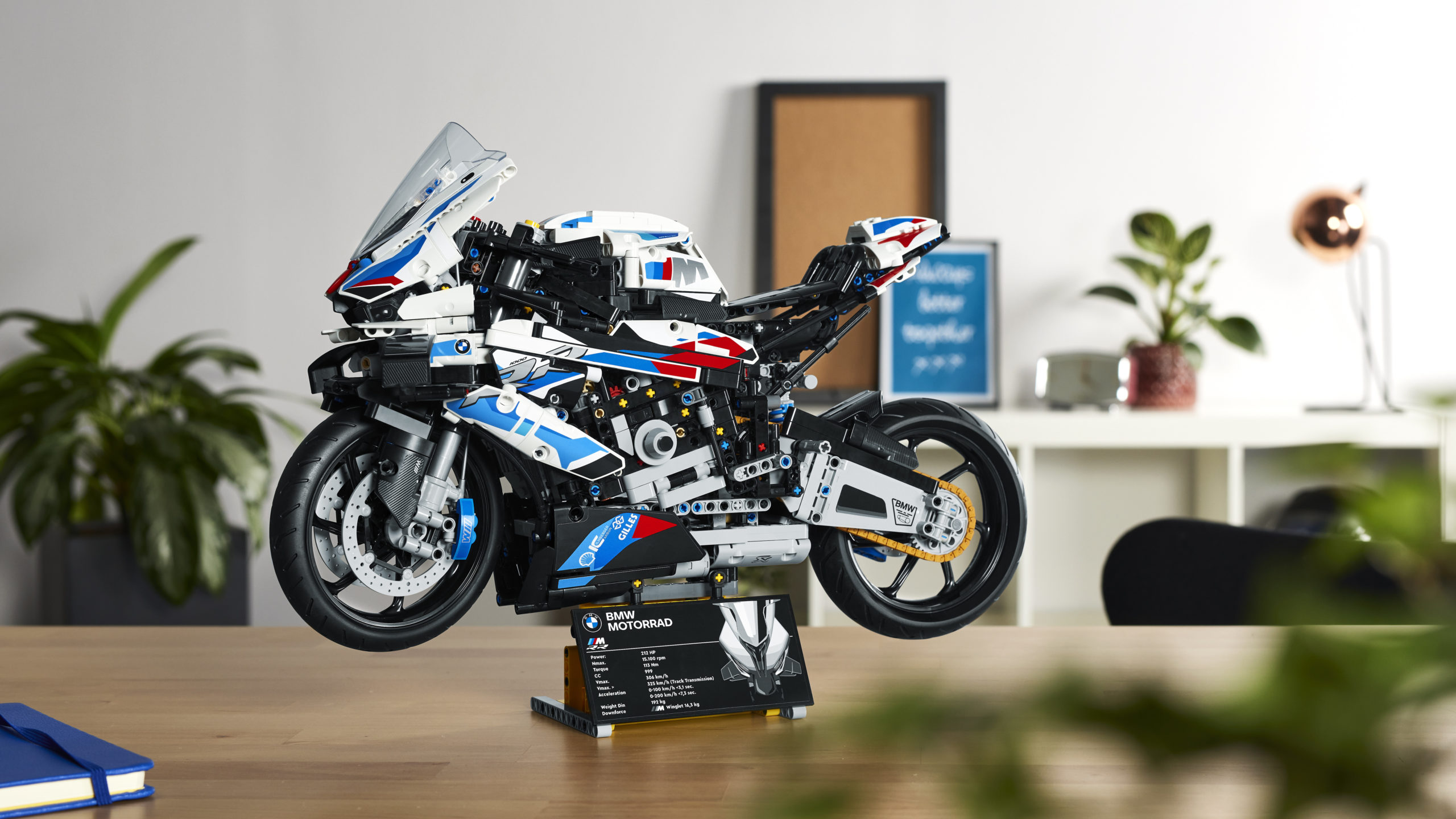 A view of the new LEGO Technic kit for BMW Motorrad's M 1000RR