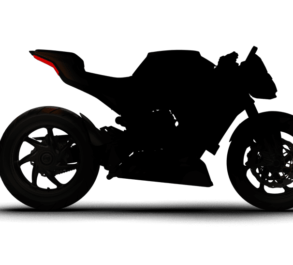 A silhouette of the all-new hyper fighter from Damon Motors