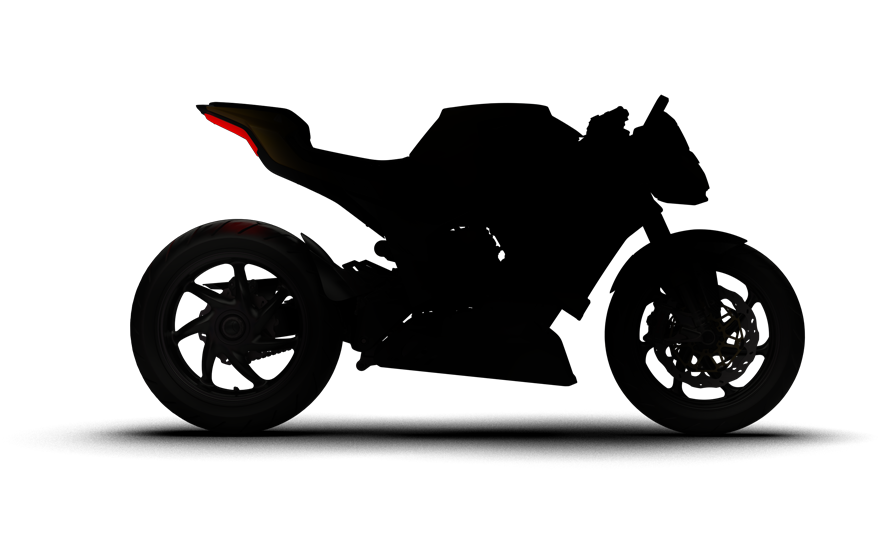 A silhouette of the all-new hyper fighter from Damon Motors