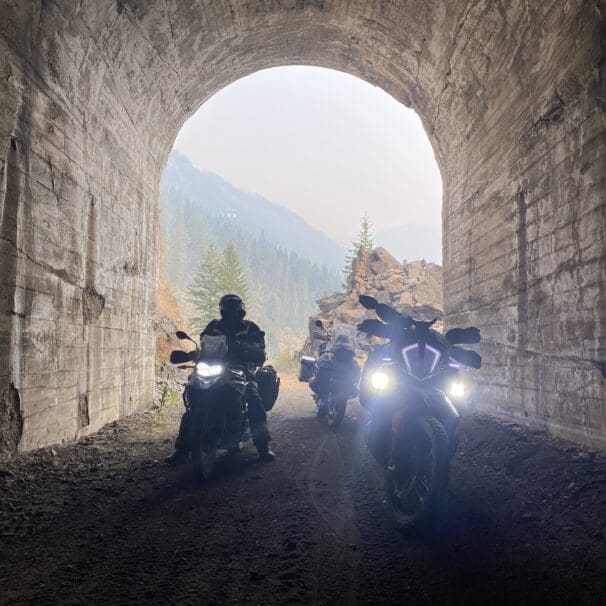 Denali Cansmart Controller on KTM motorcycle in forest