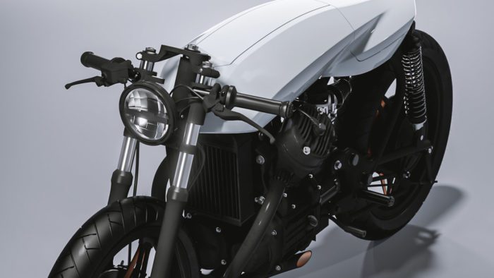 a rebuilt 1997 Honda CX500 christened ‘the Biancaneve,’ or ‘Snow White’, courtesy of Dotto Creations