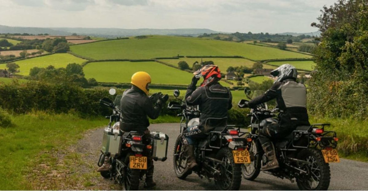 A view of British motorbikes enjoying the UK countryside