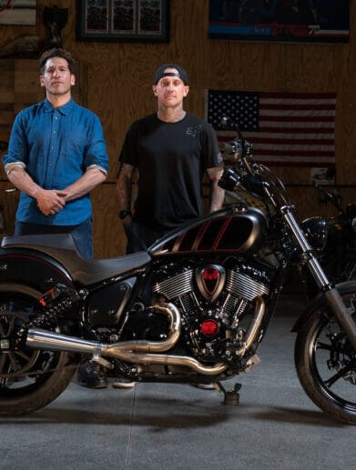 Media connected to the custom indian chief build from indian motorcycles, created by FMX legend Carey Hart