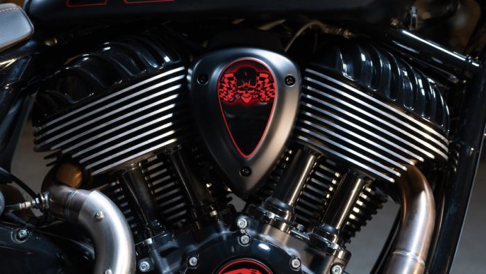 Media connected to the custom indian chief build from indian motorcycles, created by FMX legend Carey Hart