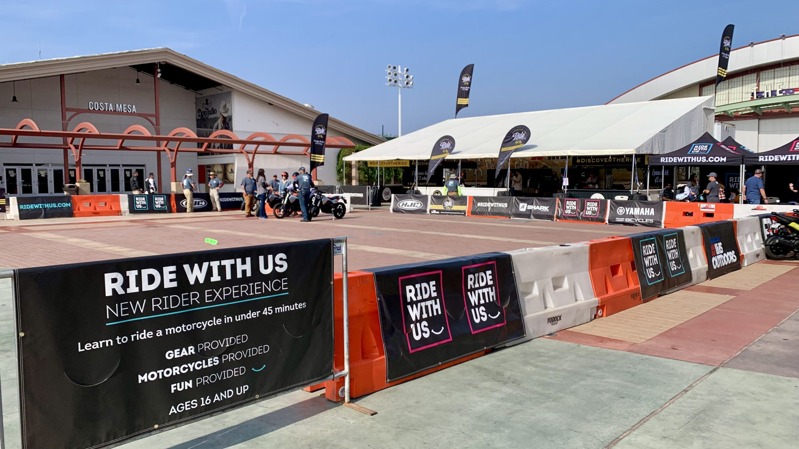 A view of an empty tryout area at the 2021 Progressive IMS Outdoor Expo