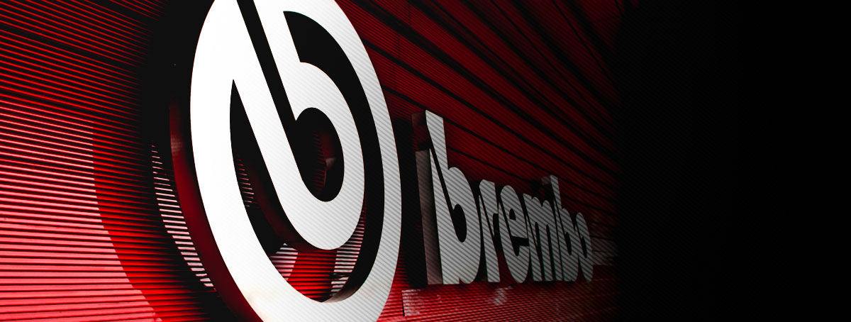 A view of the logo from Brembo