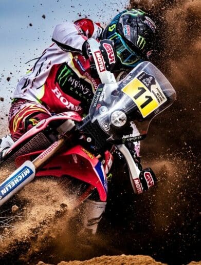 A view of Team Honda in the Dakar Rally