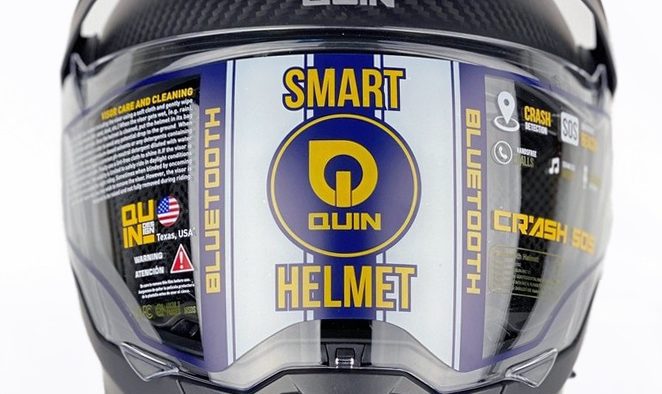 Front view of the Quin Quest Smart Helmet