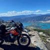 KTM 790 adventure motorcycle on hill above Vernon in British Columbia