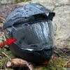 Quin Quest Smart Helmet with foggy visor in forest