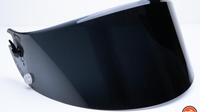 Dark smoke visor on Race-R Pro GP Spoiler Lorenzo Winter Test Edition Helmet