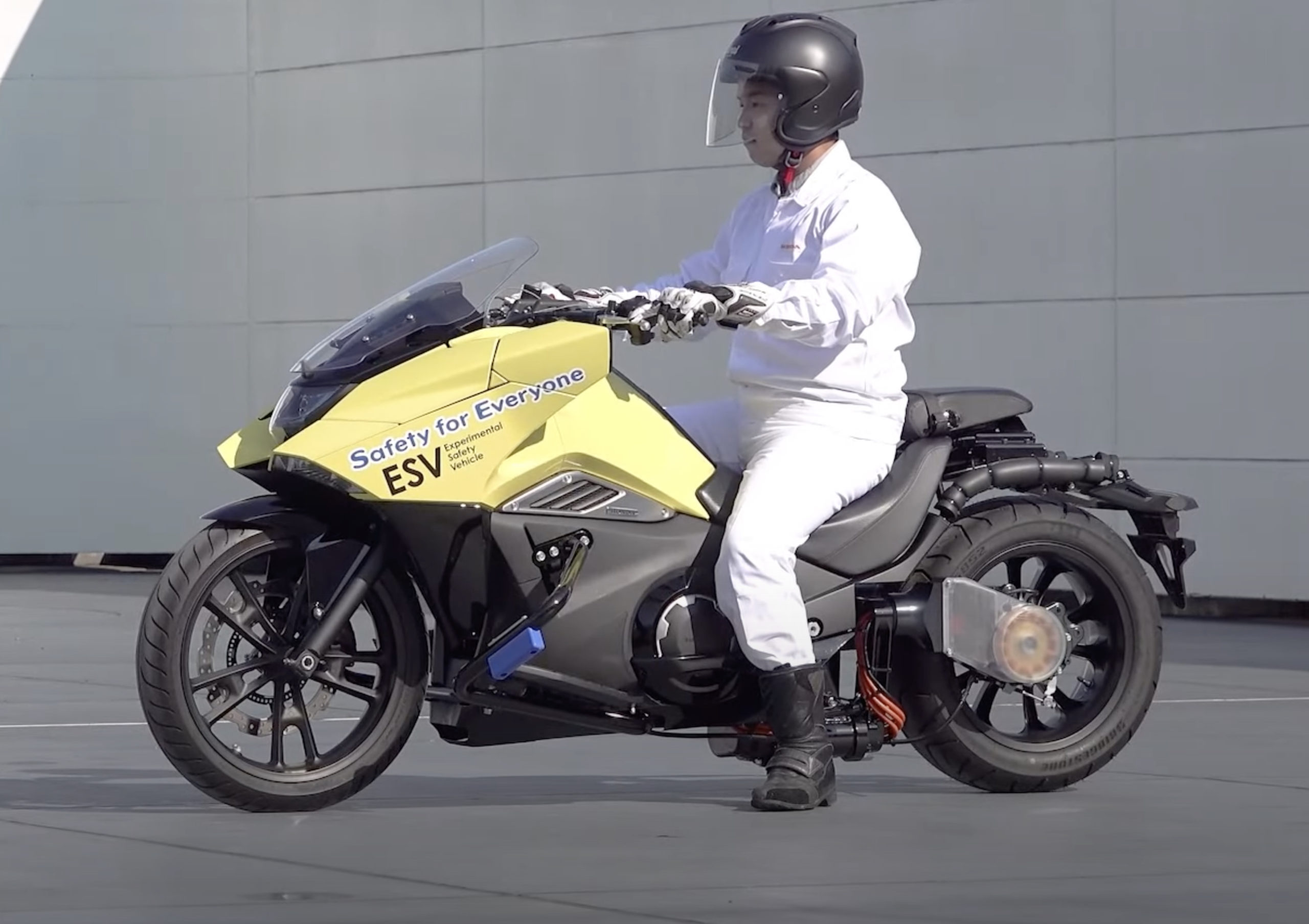 A view of the Experimental Safety Vehicle that Honda used in their recent World premiere of safety technologies to promote the company's progressive projects in regards to rider safety.