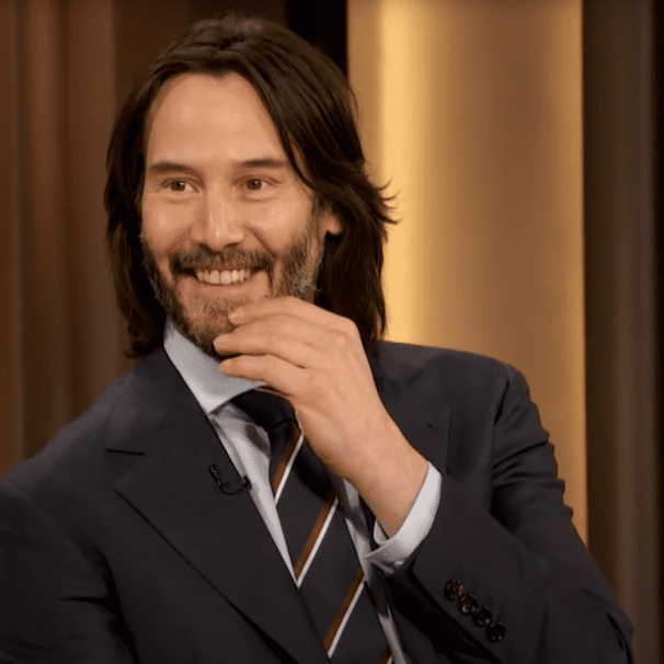 A view of Keanu Reeves on the Drew Barrymore Show