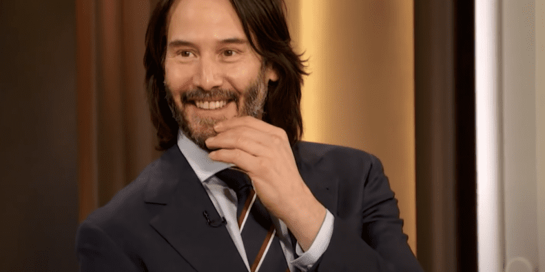 A view of Keanu Reeves on the Drew Barrymore Show