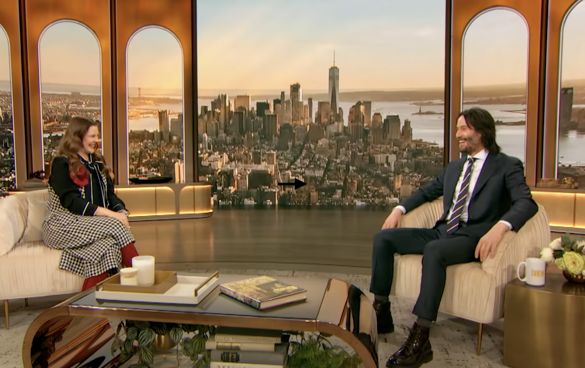 A view of Keanu Reeves on the Drew Barrymore Show