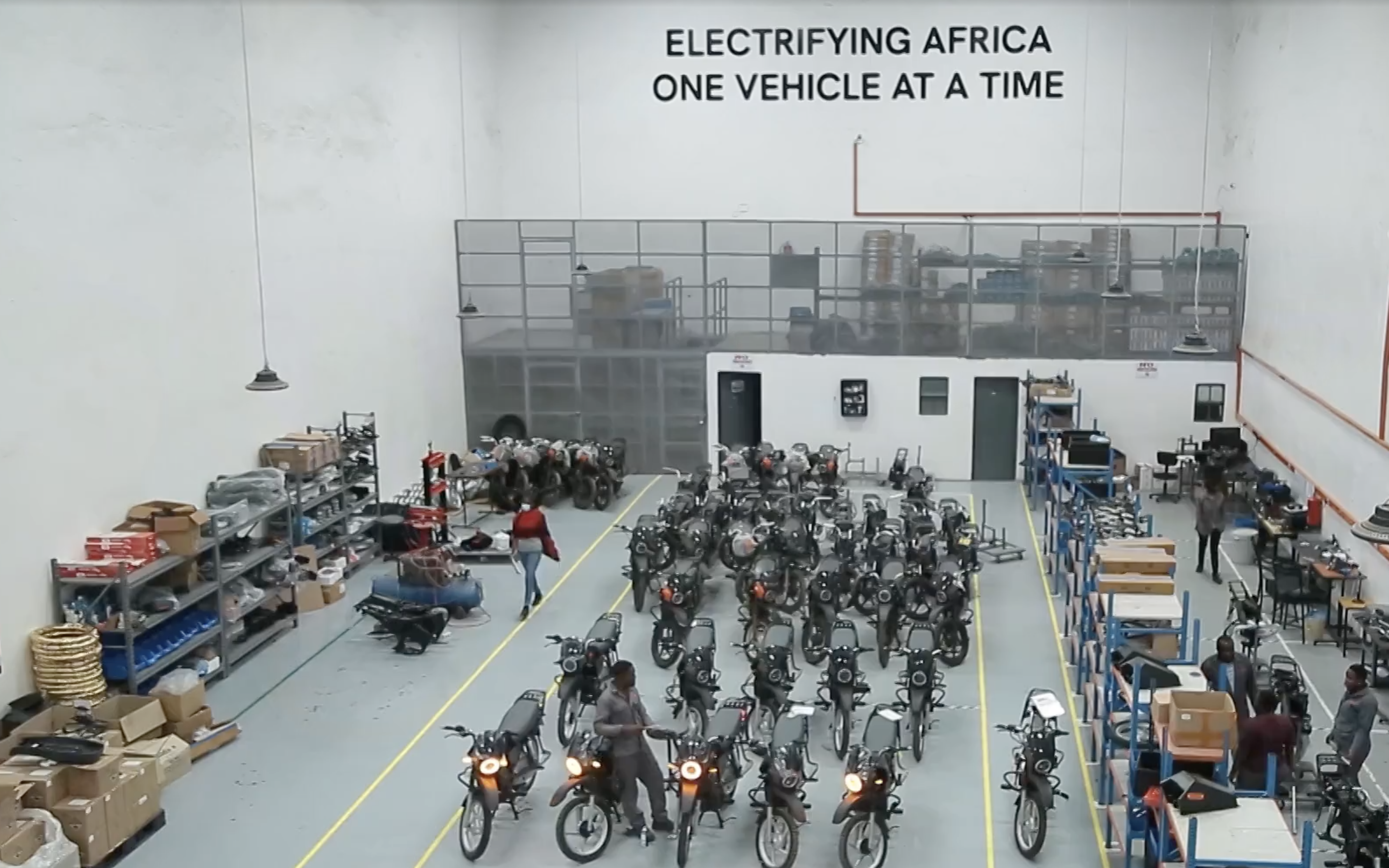 A view of the electric motorcycle created by Opibus and Uber, for African roads