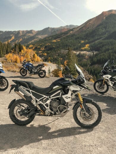 A view of the all-new Triumph Tiger 1200 range, now available from select dealerships. Including the GT, GT Pro, GT Explorer, Rally Pro and Rally Explorer