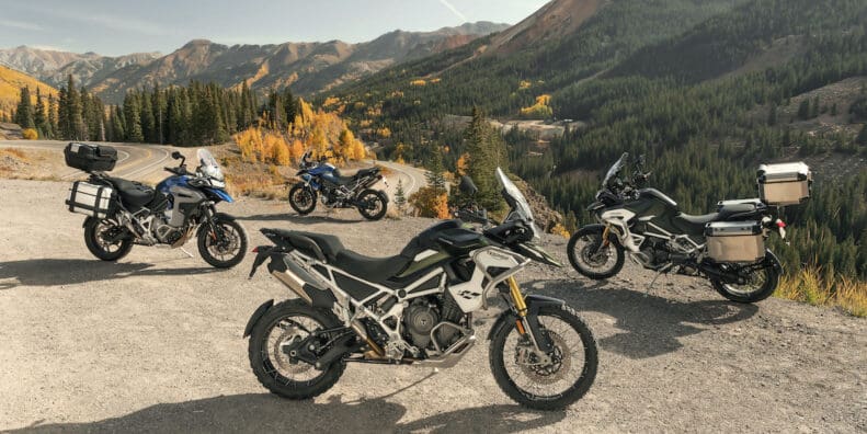 A view of the all-new Triumph Tiger 1200 range, now available from select dealerships. Including the GT, GT Pro, GT Explorer, Rally Pro and Rally Explorer