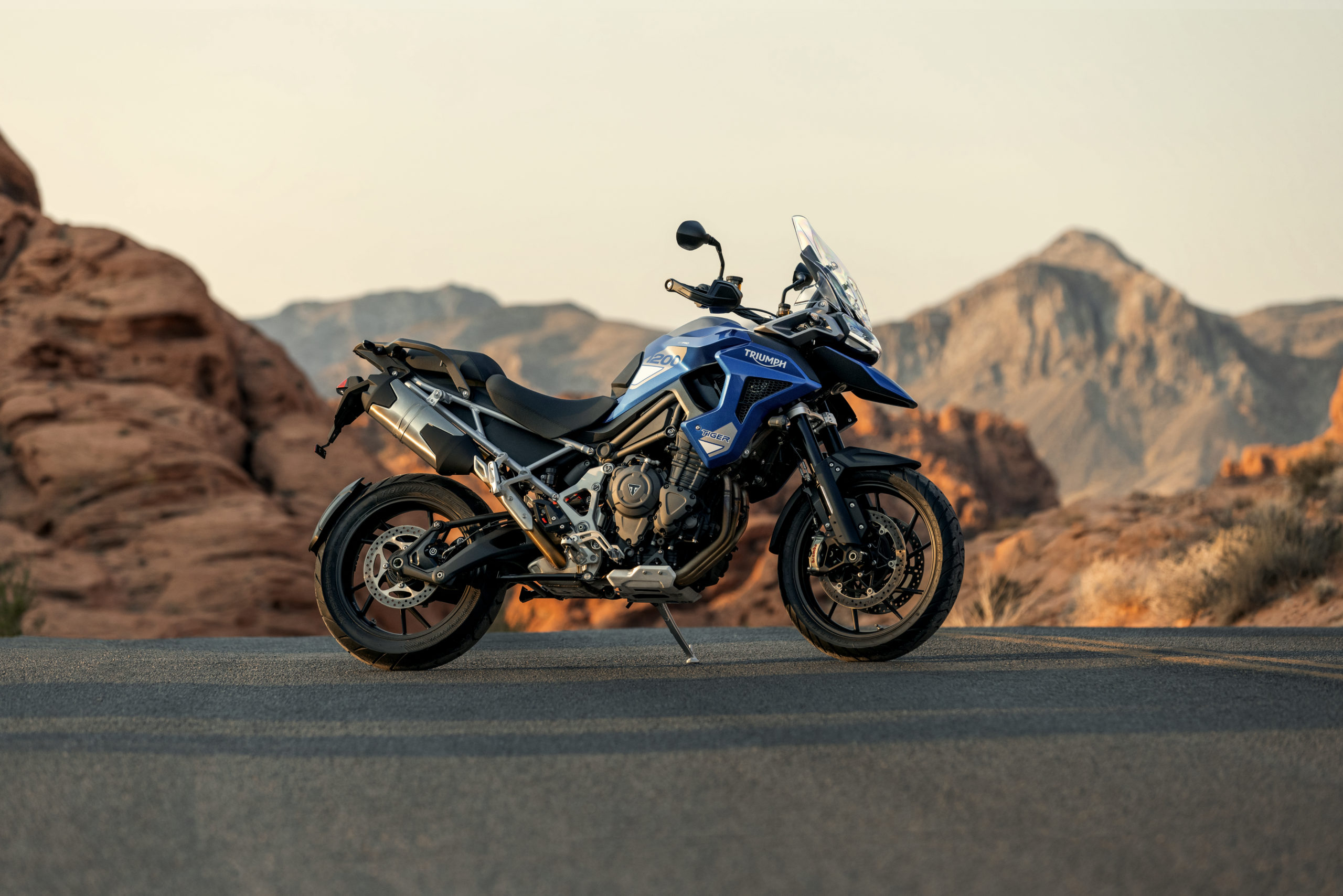 A view of the all-new Triumph Tiger 1200 range, now available from select dealerships. Including the GT, GT Pro, GT Explorer, Rally Pro and Rally Explorer