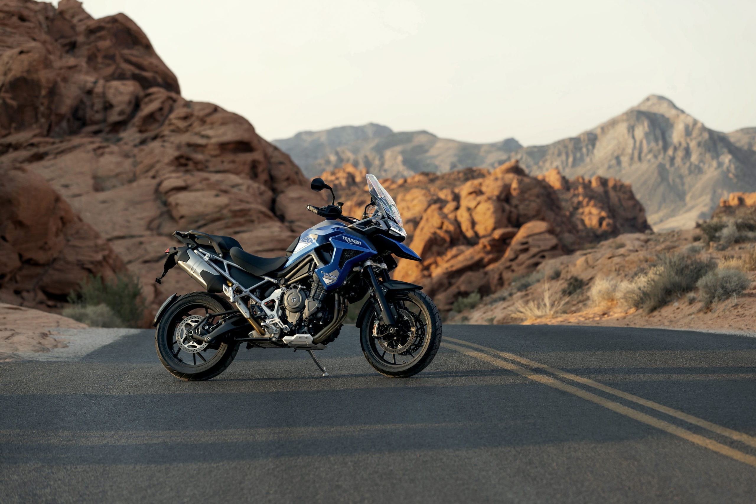 A view of the all-new Triumph Tiger 1200 range, now available from select dealerships. Including the GT, GT Pro, GT Explorer, Rally Pro and Rally Explorer