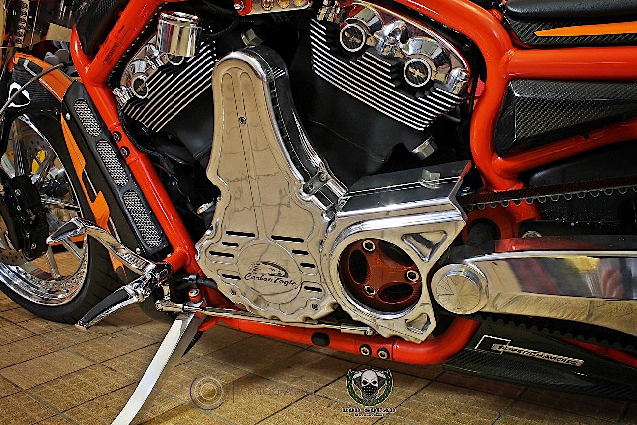 A view of the Harley-Davidson Carbon Eagle created by Rod Squad