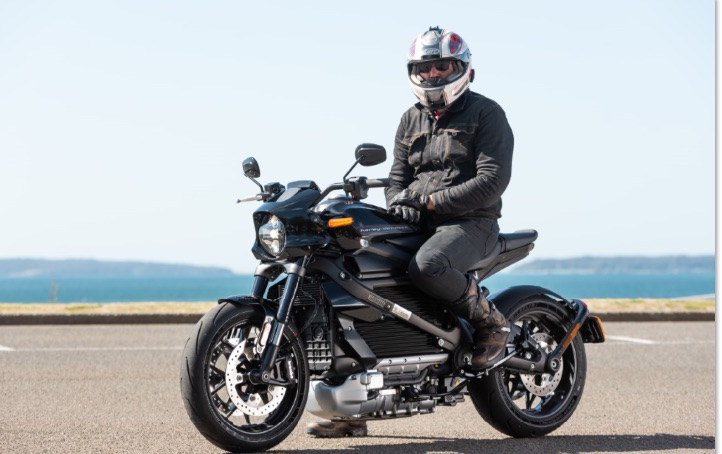 A view of a rider with his Harley-Davidson LiveWire one