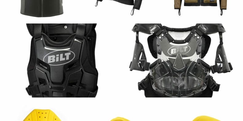 Collage of protective motorcycle riding gear on sale at Revzilla