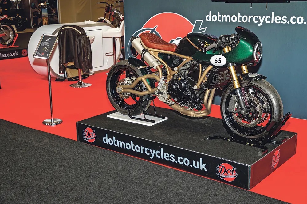 A view of the DOT Reed Racer and the DOT Demon - two Kawasaki-powered 650 twins available from the British brand