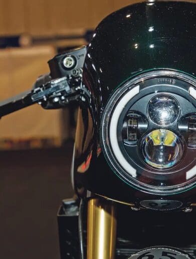 A view of the DOT Reed Racer and the DOT Demon - two Kawasaki-powered 650 twins available from the British brand