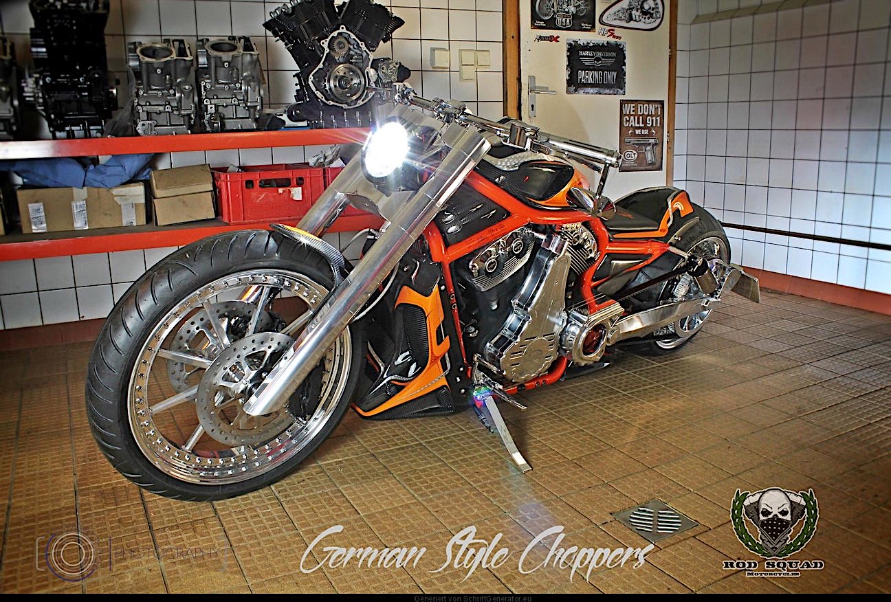 A view of the Harley-Davidson Carbon Eagle created by Rod Squad