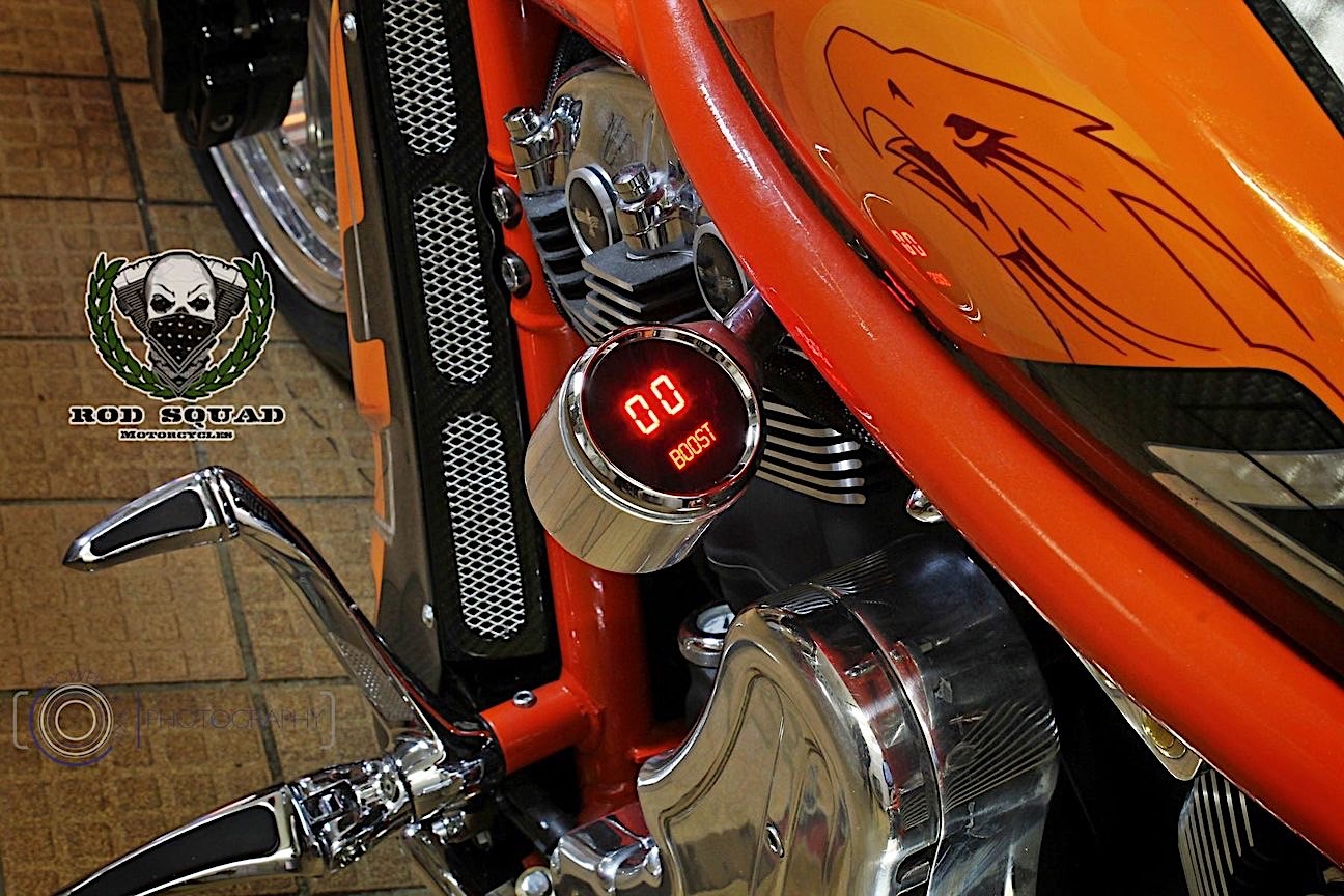 A view of the Harley-Davidson Carbon Eagle created by Rod Squad