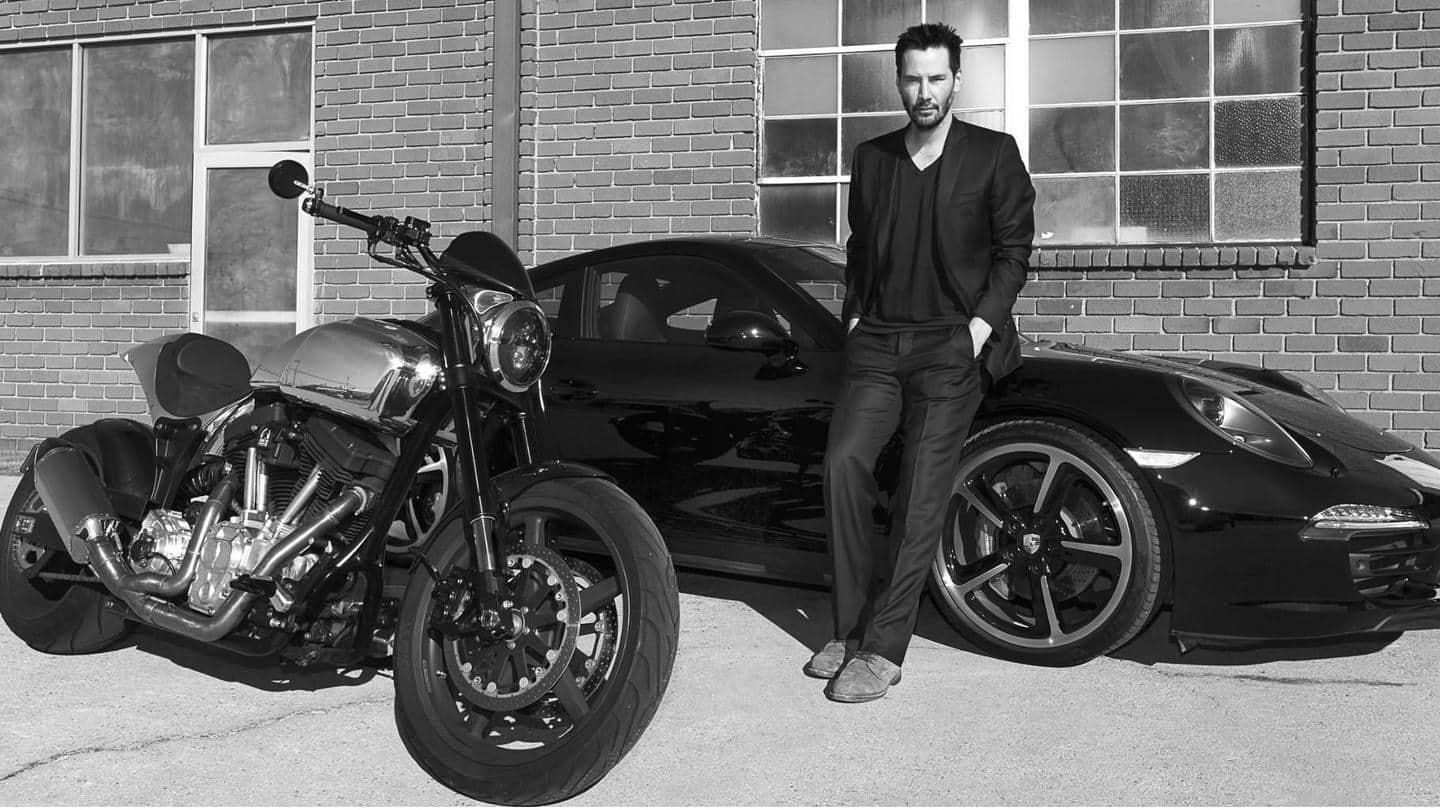 Keanu Reeves with his vehicles