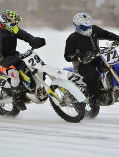 A view fo the Midwest Ice Races, held in Wisconsin and designed to combat winter bike blues.