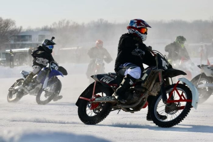 A view of the Midwest Ice Races, held in Wisconsin and designed to combat winter bike blues.