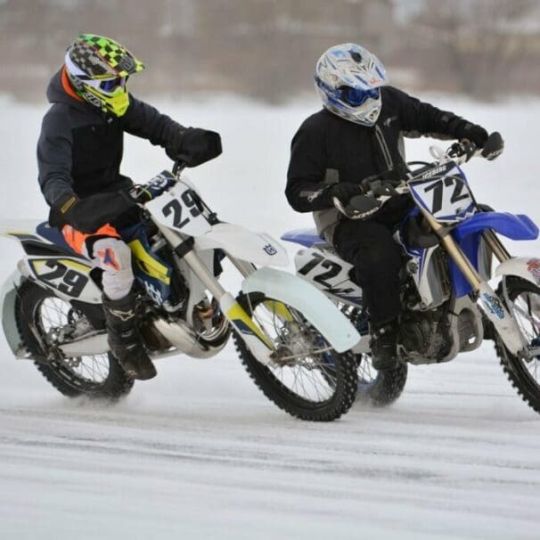 A view fo the Midwest Ice Races, held in Wisconsin and designed to combat winter bike blues.