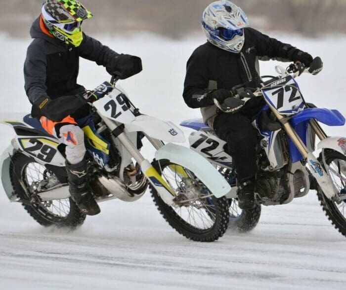 A view fo the Midwest Ice Races, held in Wisconsin and designed to combat winter bike blues.