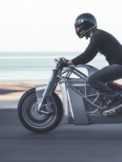 A view of the XP Zero from Untitled Motorcycles, featuring a new Patented Coil Driver technology