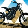 A view of the Sur-Ron Electric motorcycle - currently being tested out for tactical use in military field op missions