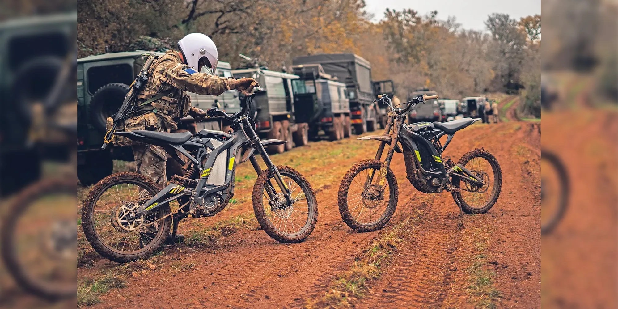 A view of the Sur-Ron Electric motorcycle - currently being tested out for tactical use in military field op missions